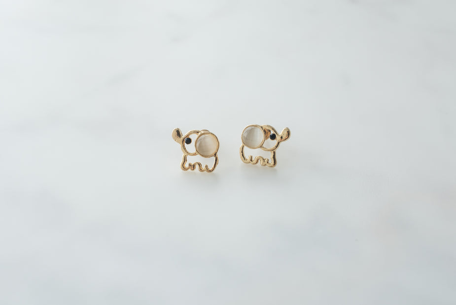 Gold Elephant Earrings Company 123