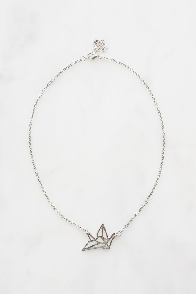 Origami Crane Necklace Sterling Ltd